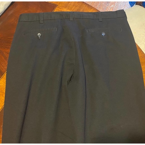 George Dress Pants Slacks Men's Size 38 x 30 Black Pleated Front Slash Pockets. - Picture 2 of 5